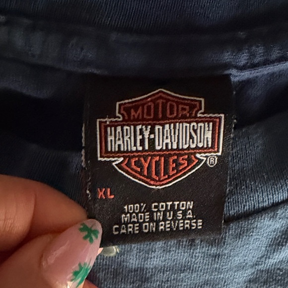 Harley-Davidson Blue & White Ombre Long Sleeve Tee - Picture 2 of 8